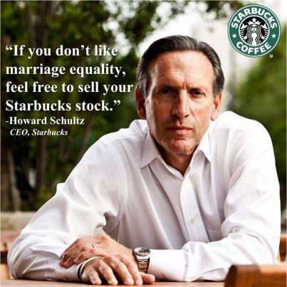 Image result for howard schultz and same sex marriage